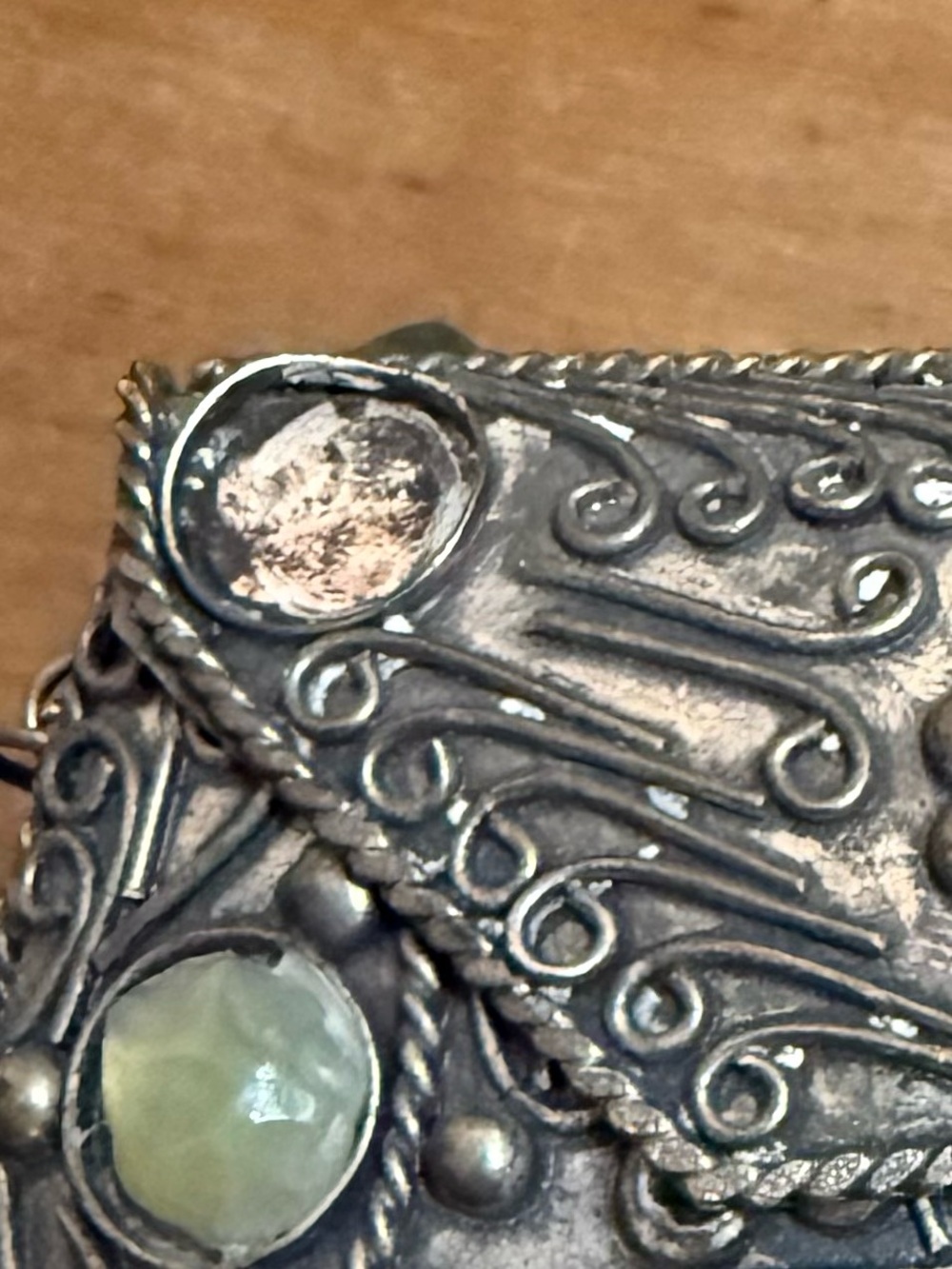 Vintage Indian Artisan Gemstone Metal Box Purse Filigree Crossbody Sajai - Picture 16 of 16